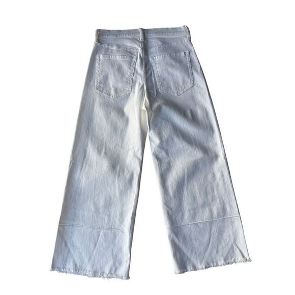 Banana Republic High Rise Wide Leg Cropped Pants In White - Picture 3 of 8